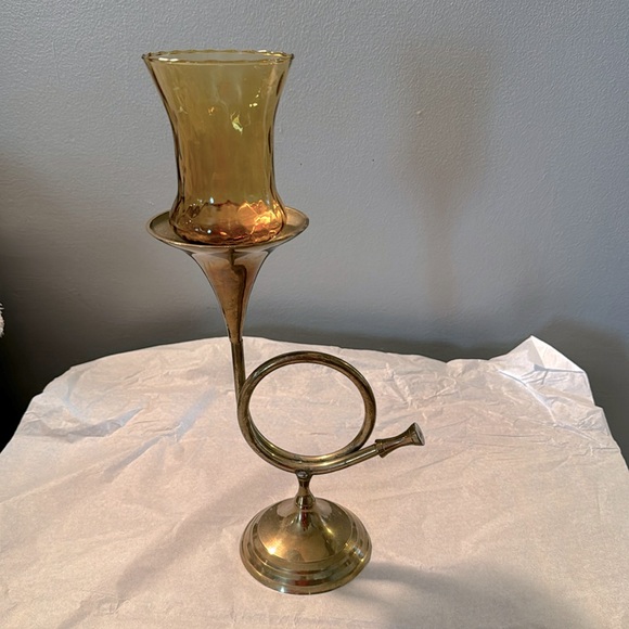Other - Brass trumpet with gold votive
